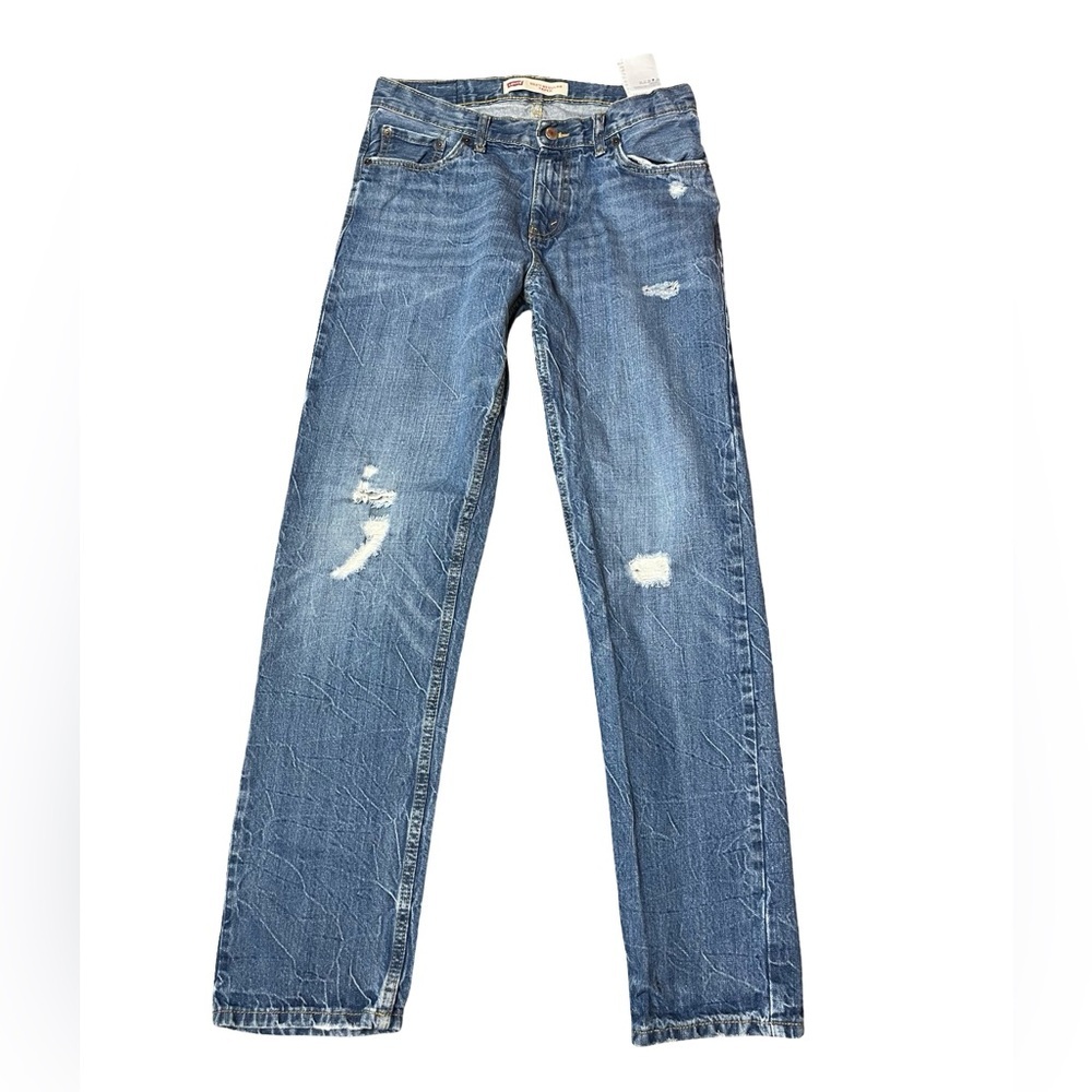 Levi’s 502 Big boy jeans size 18 Reg or 29X31 med Blue Distressed regular taper